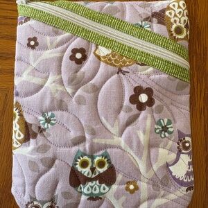 Quilted Owl Patterned Pouch 7 x 9